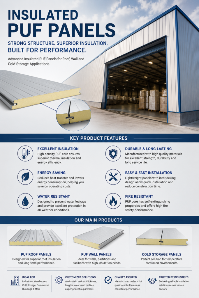 Insulated PUF Roof Panels